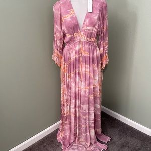 YOUNG FABULOUS & BROKE MEADOW V-NECK MAXI DRESS